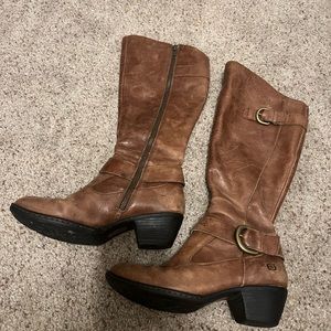 BOC Kameron Brown Leather Tall Belted Boots